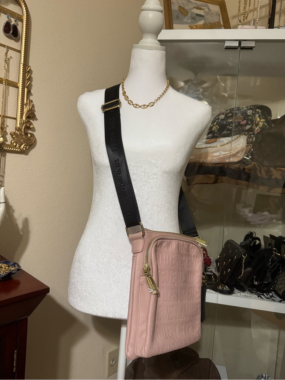Steve Madden Embossed Pink Crossbody Bag